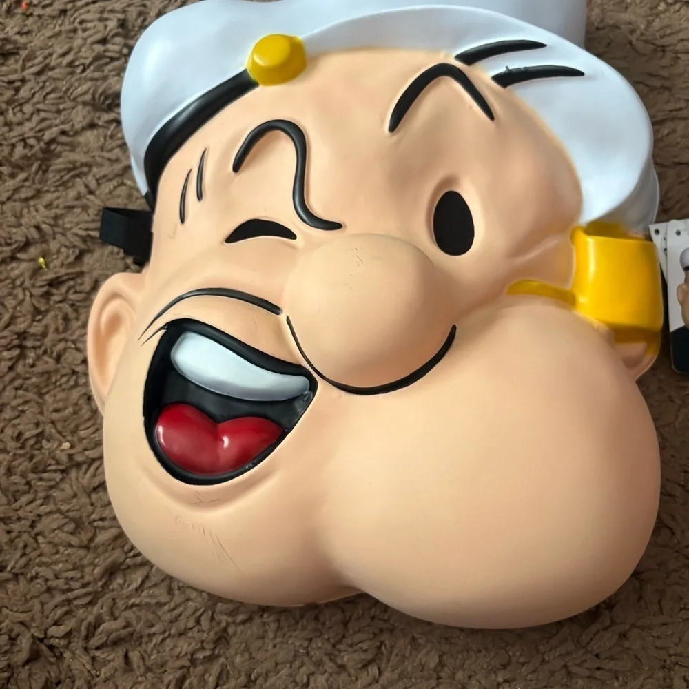 Popeye Character Mask NEW Plastic Vintage Inspired 3D Adult Costume Halloween